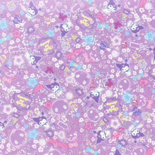 The image is a collage of various colorful and whimsical images, including cartoon-like characters, flowers, stars, and other decorative elements, all set against a purple background.