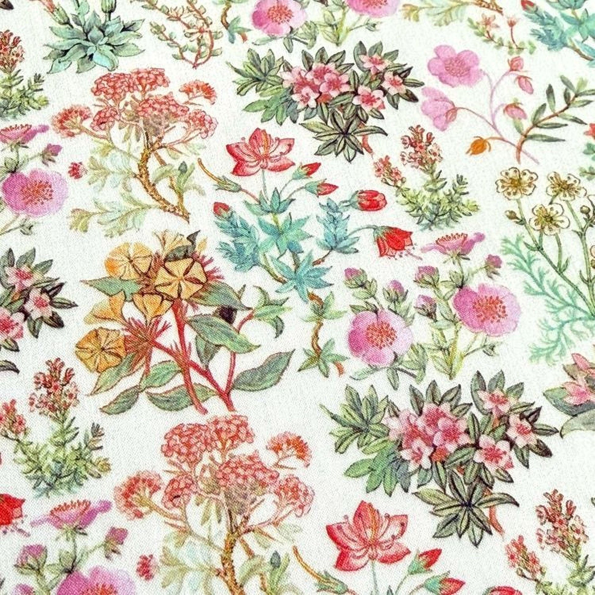 The image is a collage of various colorful floral patterns, including flowers, leaves, and other natural elements. The patterns are arranged in a visually appealing manner, creating a vibrant and lively composition.