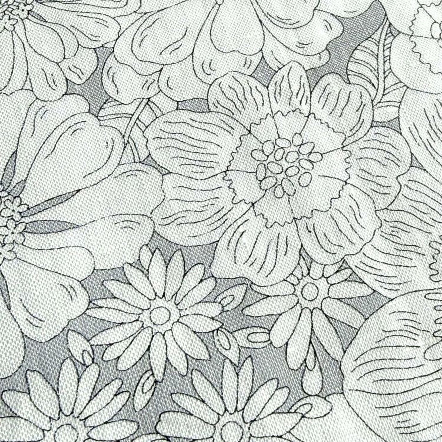 The image is a close-up of a detailed, intricate floral pattern composed of various types of flowers and leaves. The pattern is composed of numerous individual flowers and leaves, creating a visually striking and detailed design.