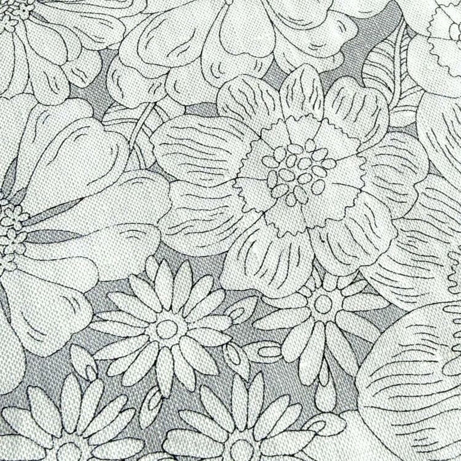 The image is a close-up of a detailed, intricate floral pattern composed of various types of flowers and leaves. The pattern is composed of numerous individual flowers and leaves, creating a visually striking and detailed design.