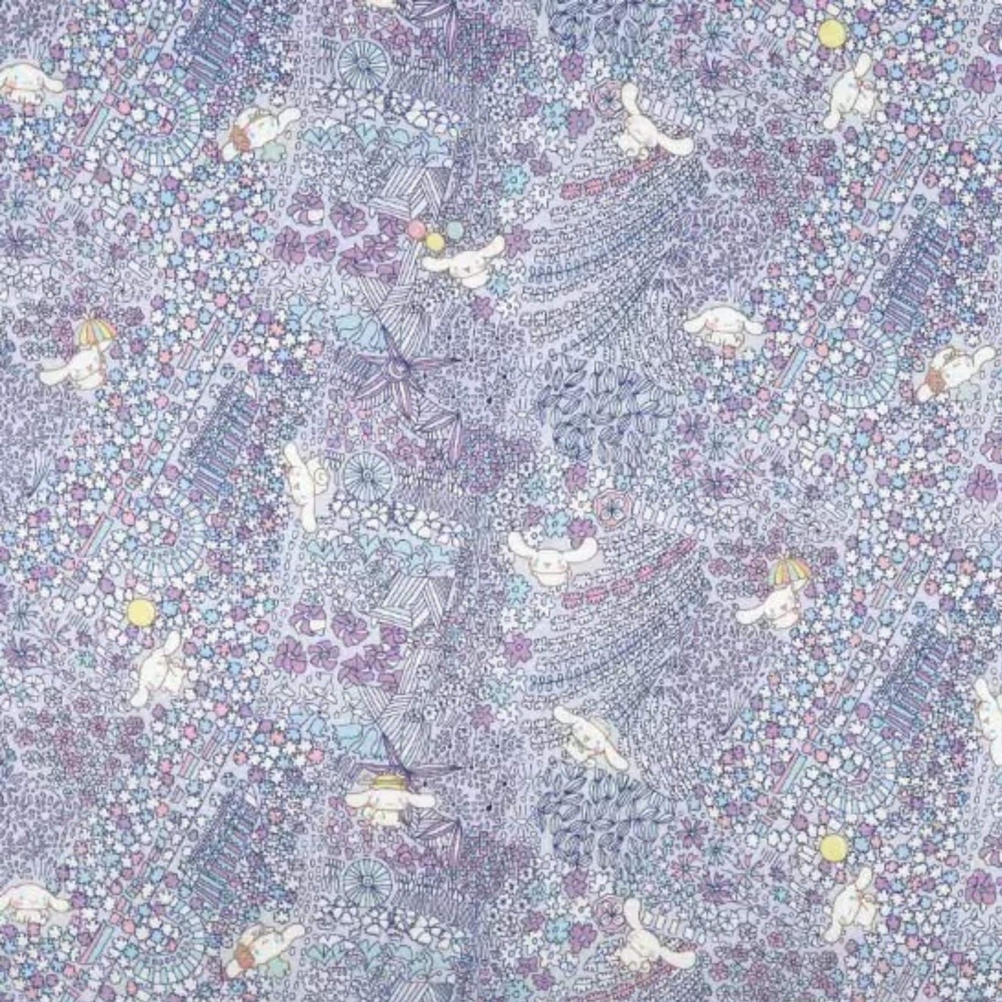 The image is a collage of various colorful and whimsical illustrations, including animals, flowers, and abstract shapes, all set against a purple and blue background.