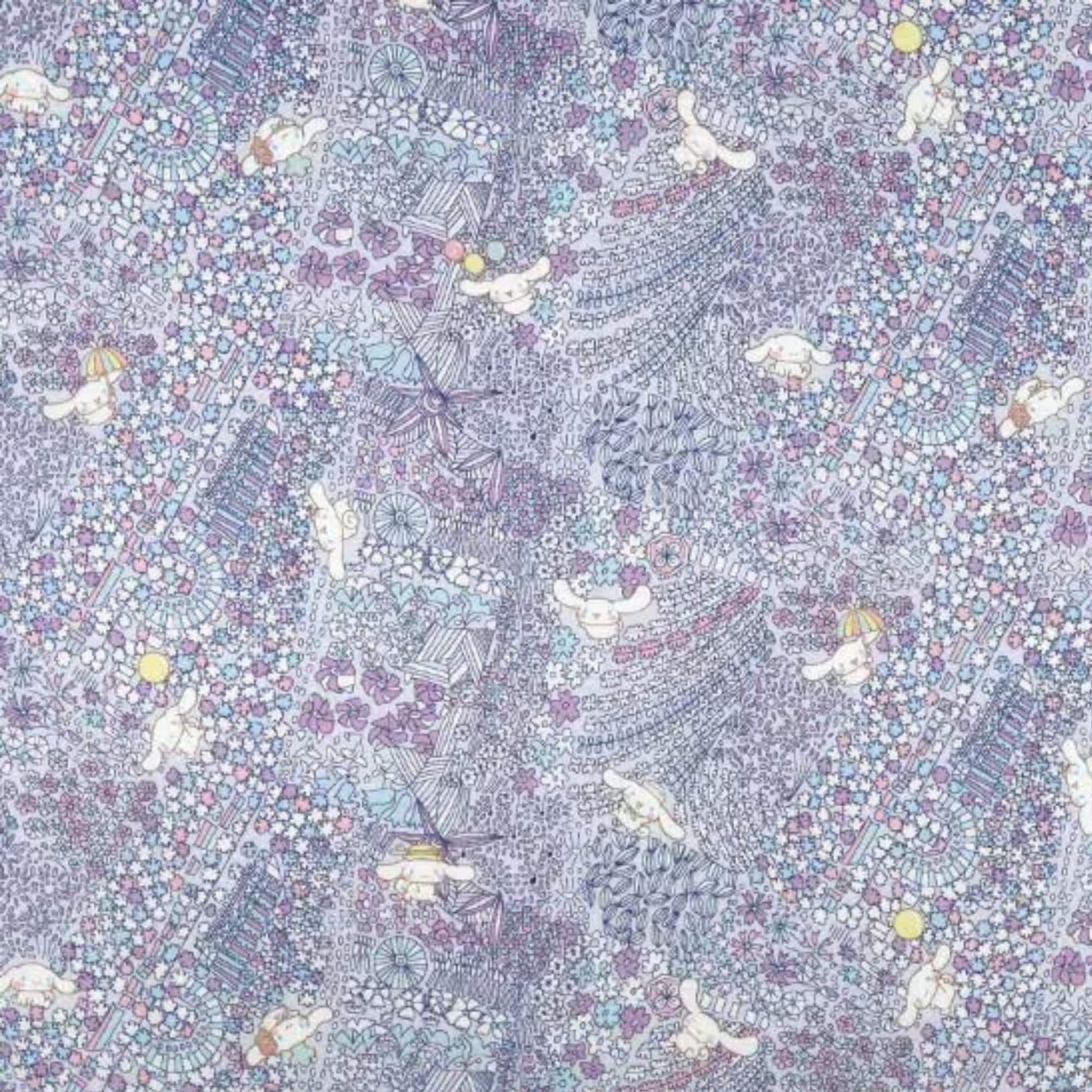 The image is a collage of various colorful and whimsical illustrations, including animals, flowers, and abstract shapes, all set against a purple and blue background.