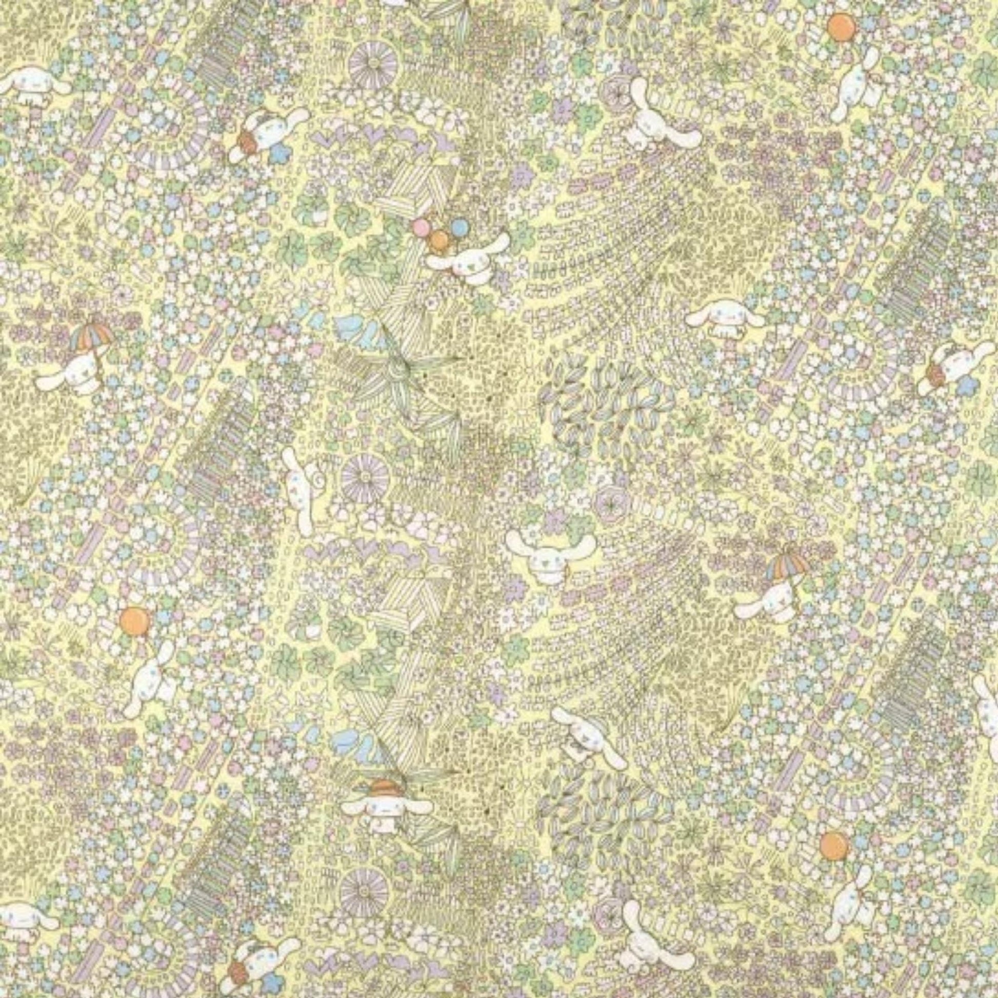 The image is a collage of various colorful and whimsical illustrations, including animals, flowers, and other decorative elements. The overall design is playful and visually engaging, with a focus on bright colors and intricate patterns.