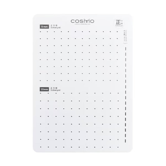The image is a white grid-like pattern with various sizes and shapes, including dots and lines, arranged in a grid-like format.