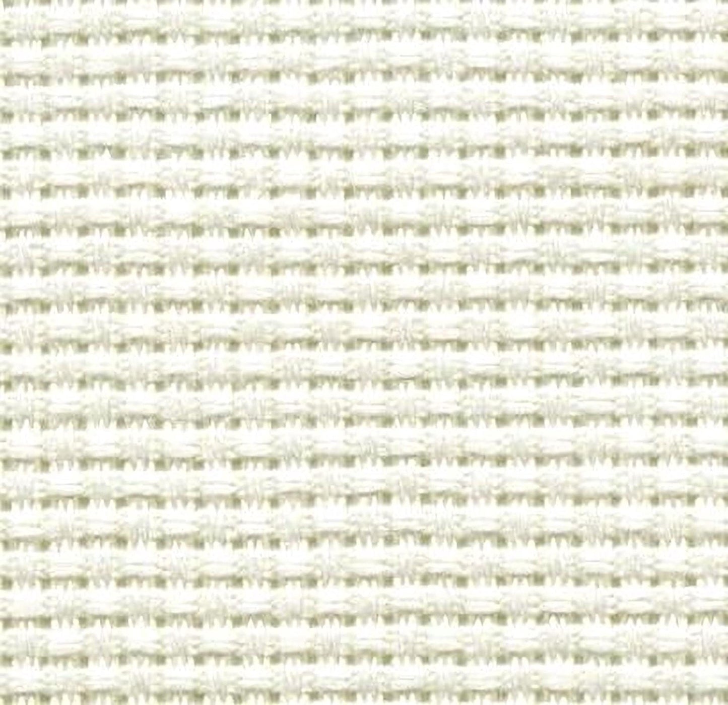 a close-up view of a white, woven fabric with a repeating pattern of small squares or rectangles.