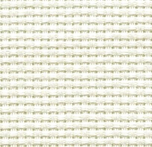 a close-up view of a white, woven fabric with a repeating pattern of small squares or rectangles.