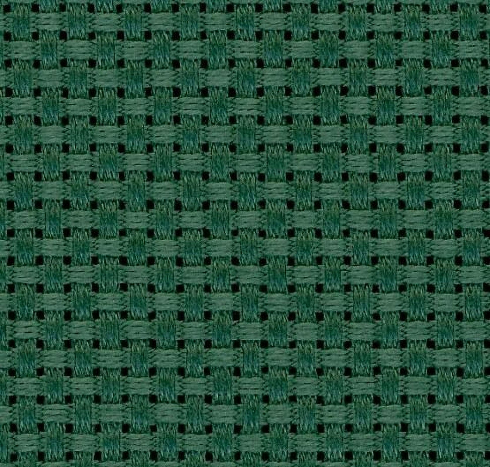 a close-up view of a green woven fabric with a repeating pattern of small squares or rectangles.