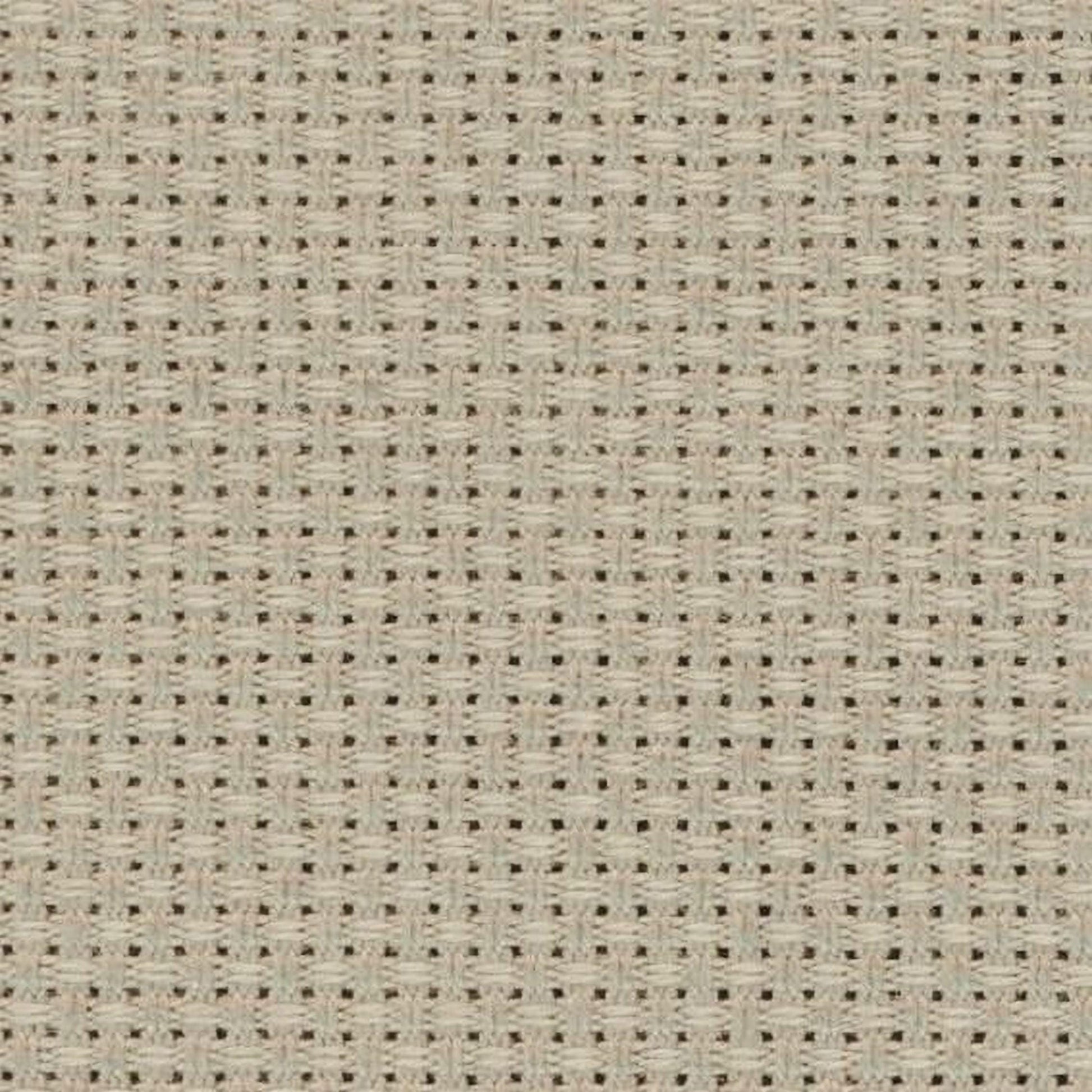 a close-up view of a beige woven fabric with a grid-like pattern.