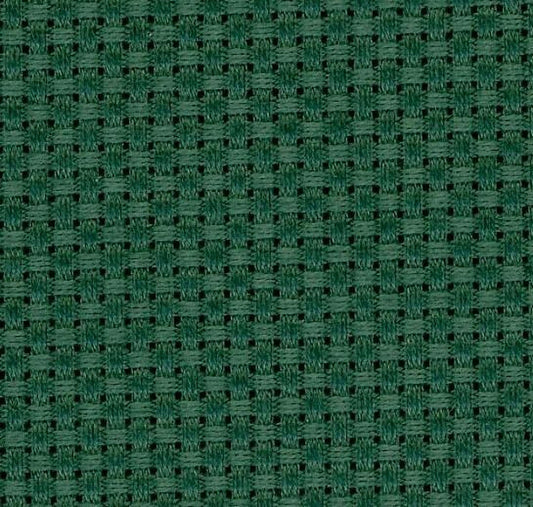a close-up view of a green woven fabric with a grid-like pattern.