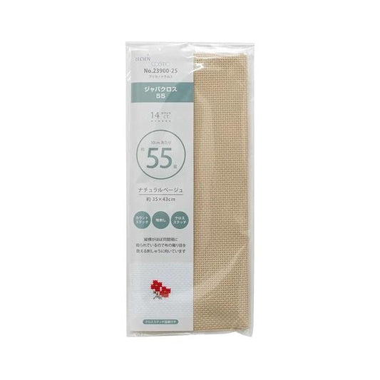 a package of a beige fabric, likely a type of textile or material. The package has a label with text in Japanese and English, indicating the product's size, material, and other relevant information.