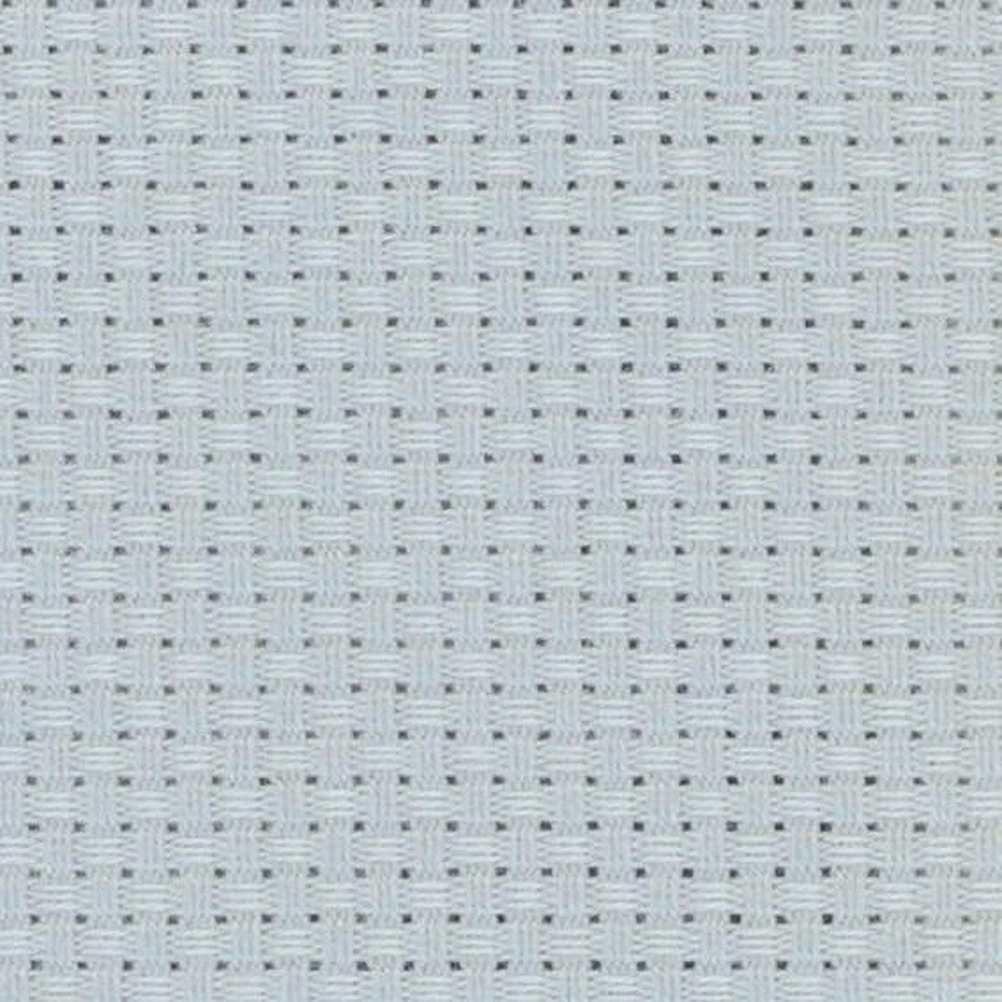 The image is a close-up of a light blue woven fabric with a repeating pattern of small squares or rectangles.