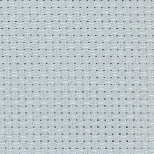 The image is a close-up of a light blue woven fabric with a repeating pattern of small squares or rectangles.