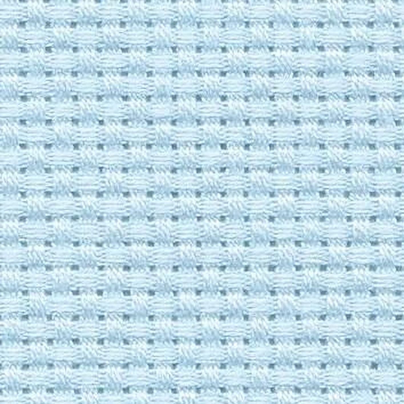 The image is a close-up of a light blue woven fabric with a grid-like pattern.