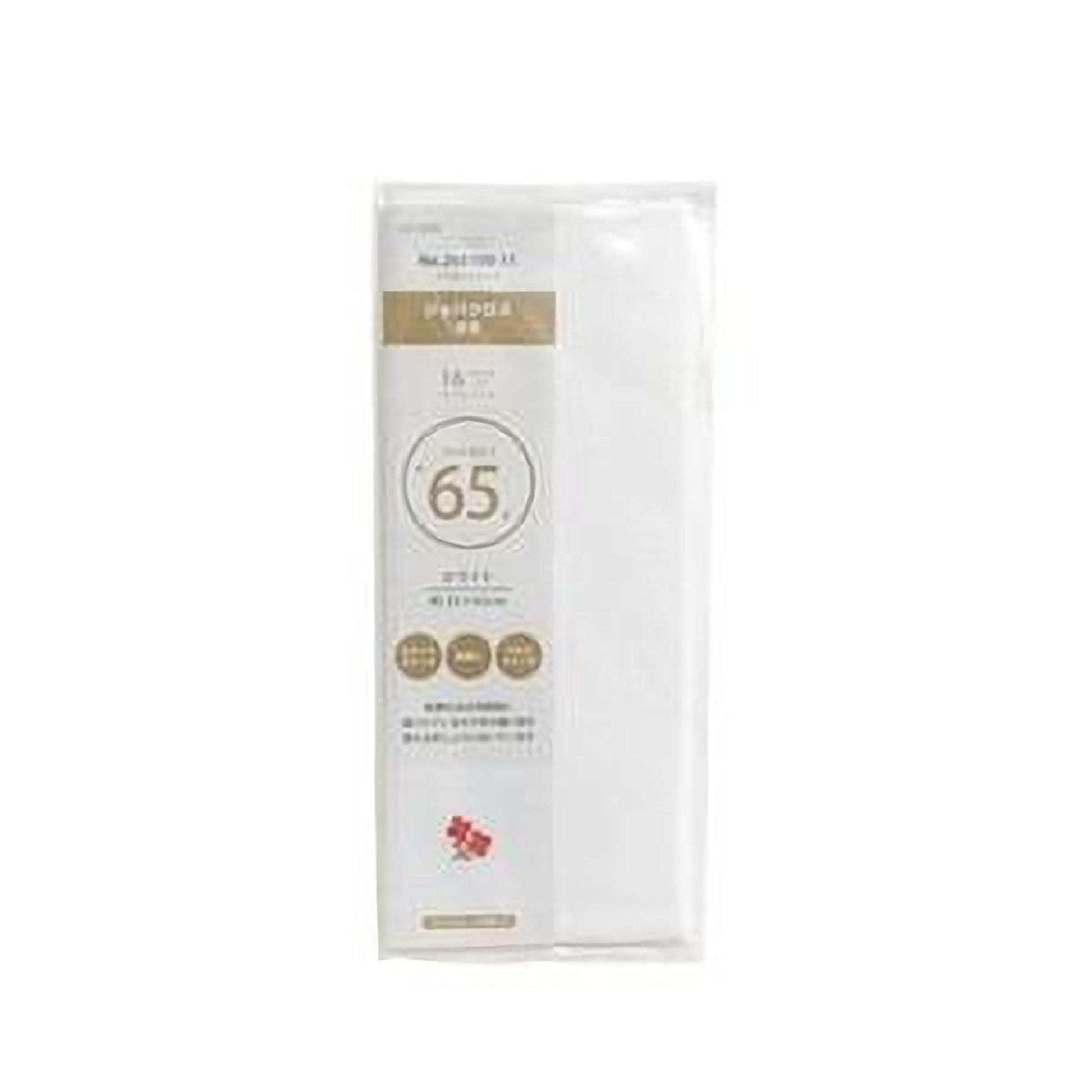 The image is a product packaging for a white paper product, specifically a white paper towel.