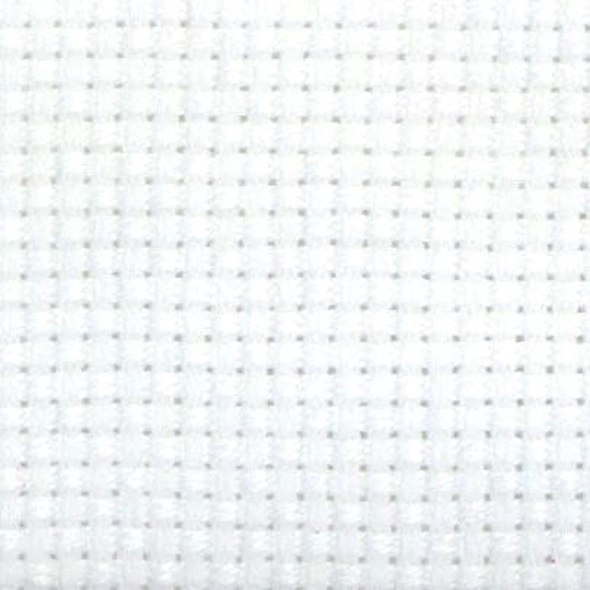 The image is a close-up of a white fabric with a grid-like pattern of small squares or dots.