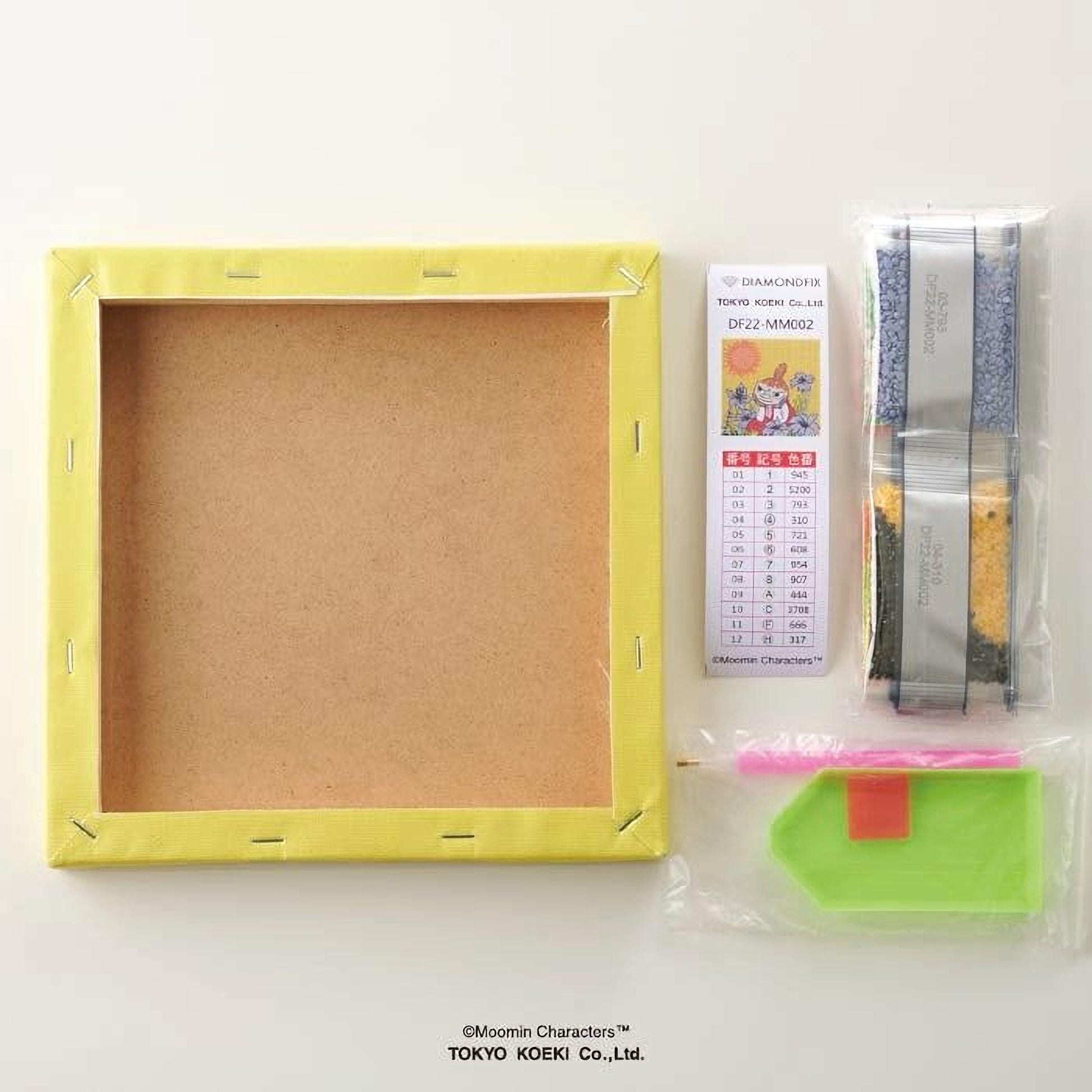 a blank canvas frame, a diamond box, and a diamond box with a diamond box cutter and a diamond box cutter.