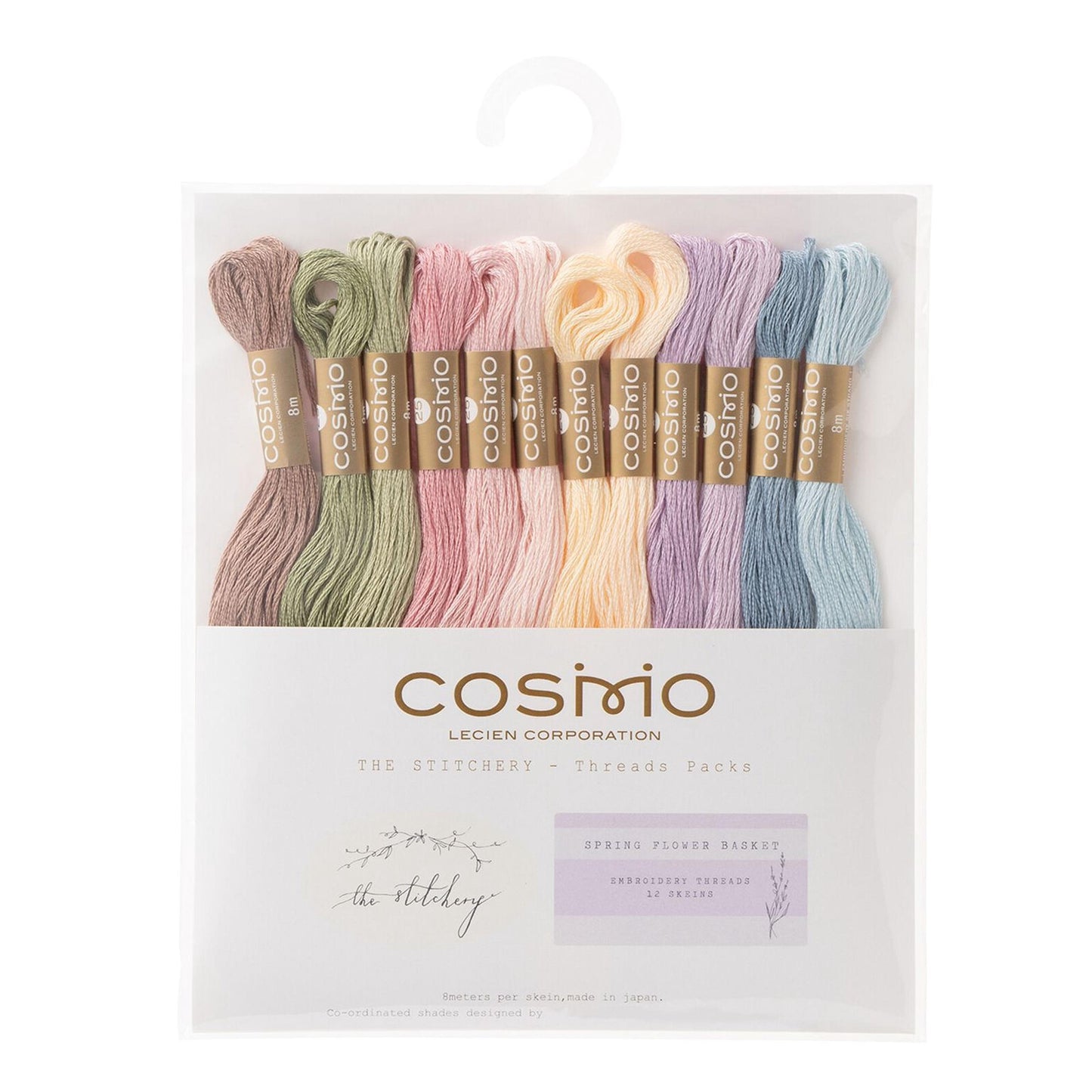 a package of fabric threads from the brand Cosimo, with a variety of colors displayed.