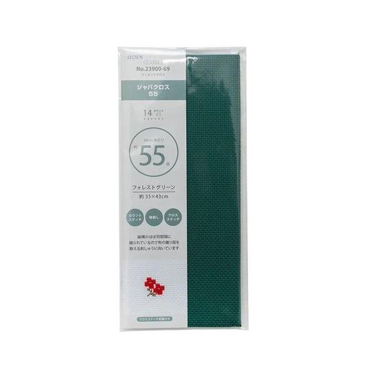The image is a product packaging for a green fabric, specifically a green mesh material.