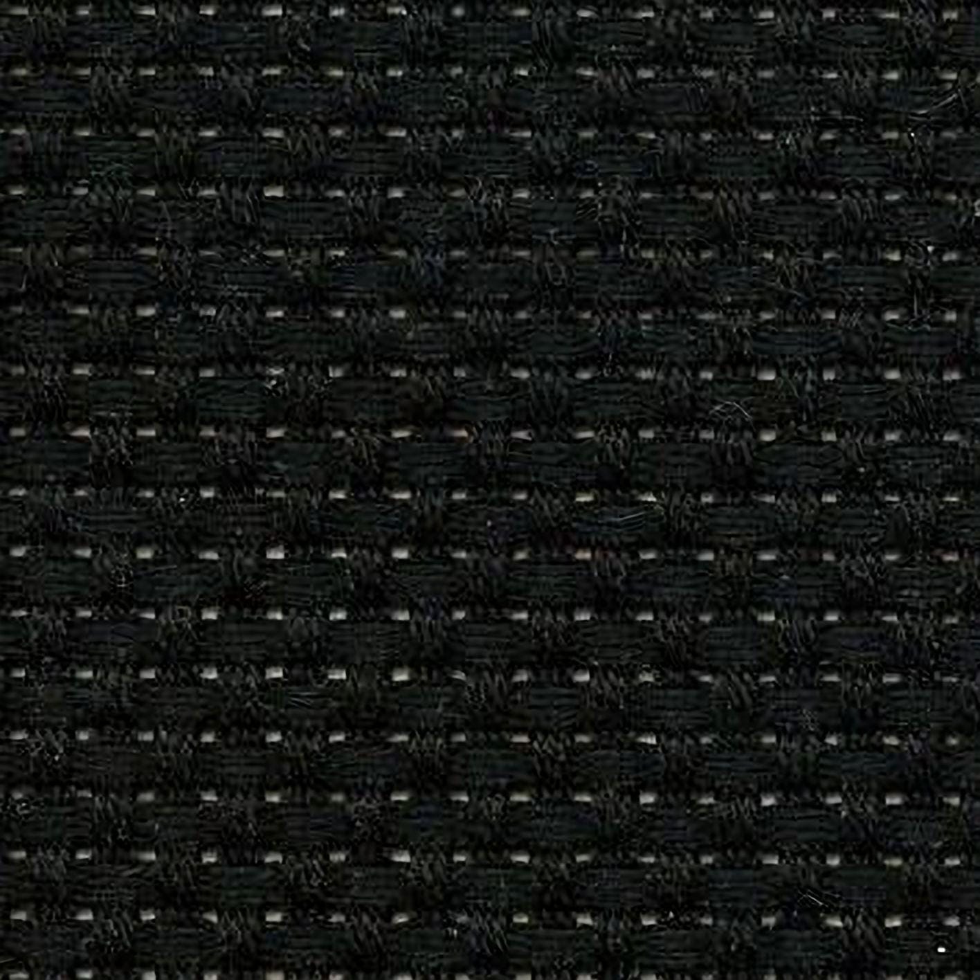 a close-up view of a black woven fabric with a repeating pattern of small white lines or dots, creating a textured and intricate design.