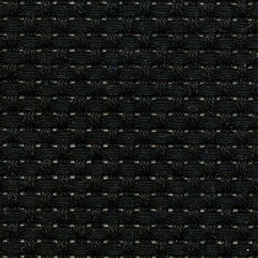 a close-up view of a black woven fabric with a repeating pattern of small white lines or dots, creating a textured and intricate design.