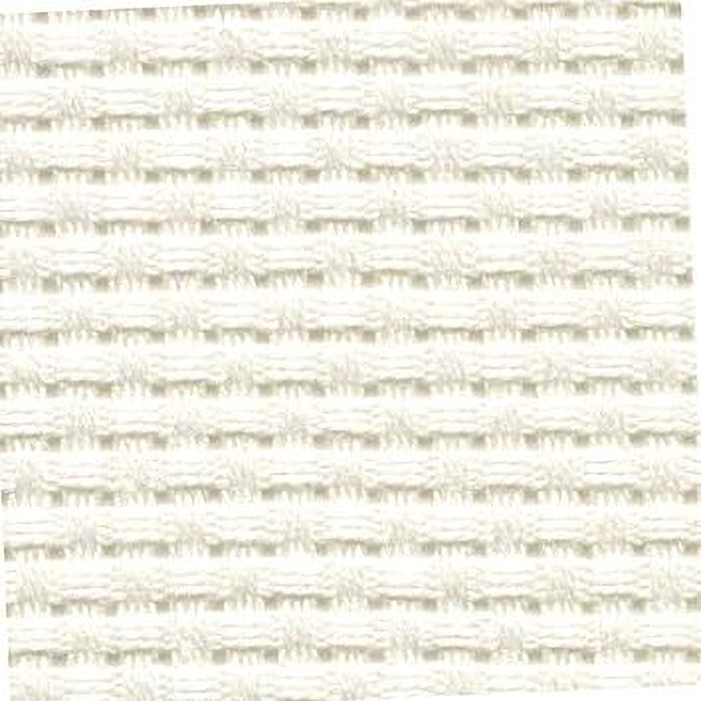The image is a close-up of a white fabric with a woven pattern, featuring a repeating diagonal line design.