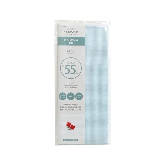 a package of a product, likely a fabric or textile, with a light blue color and a white label. The package appears to be a rectangular shape with a clear plastic cover.