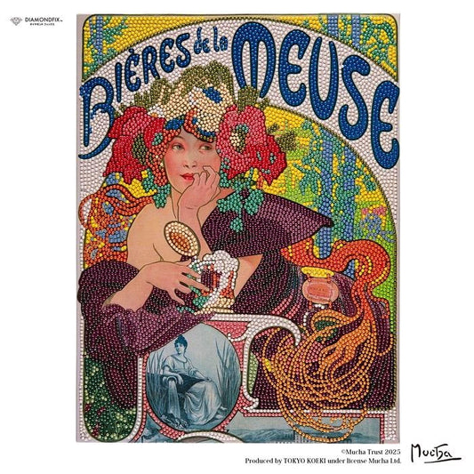 The image is a colorful and vibrant advertisement featuring a woman with a flower in her hair, surrounded by various elements such as flowers, leaves, and a bird.