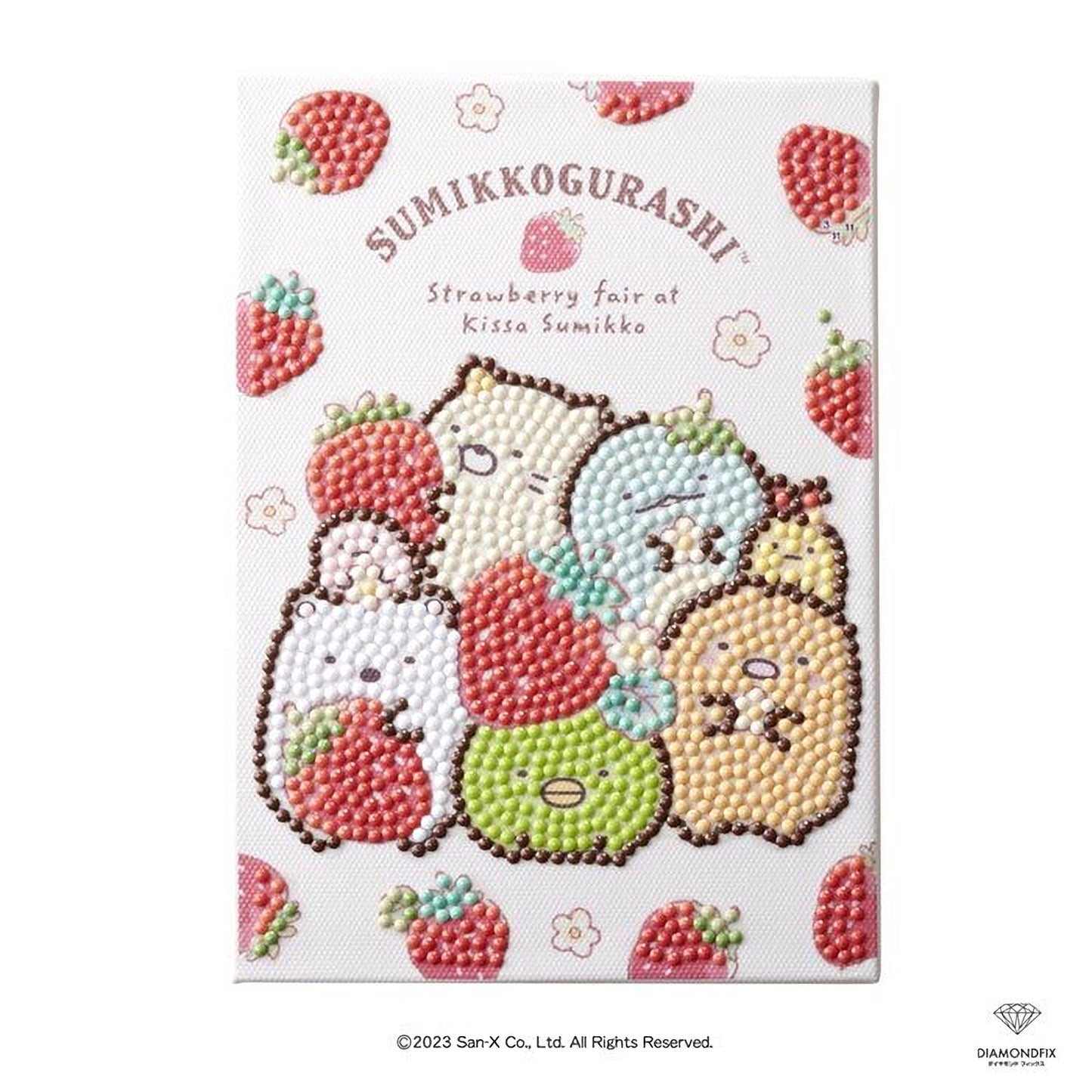 The image is a collage featuring a variety of colorful cartoon characters, including a group of bears, kiwis, and other whimsical designs, all set against a white background adorned with red and green dots.