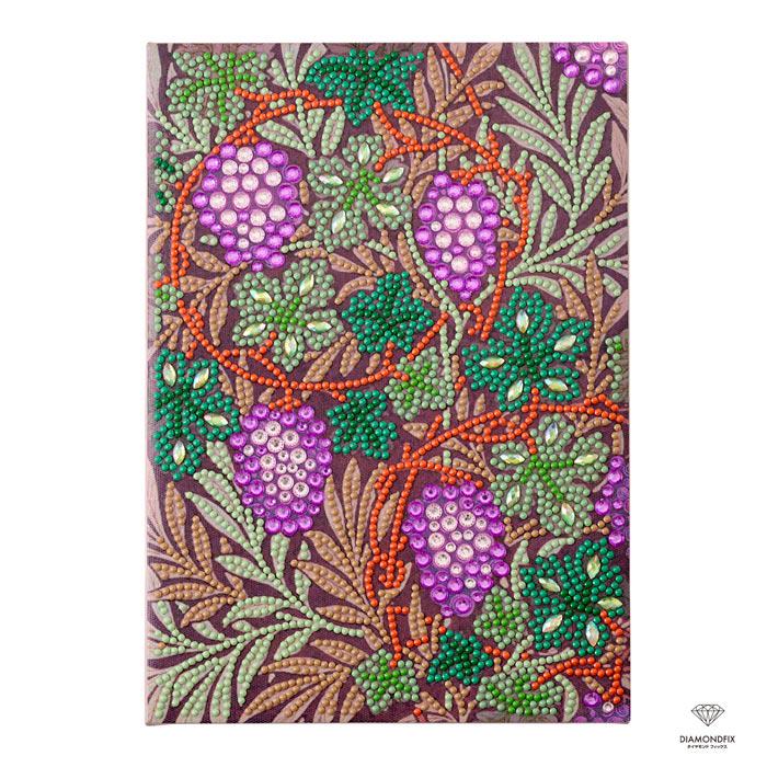 The image is a vibrant and intricate piece of art, featuring a variety of colorful flowers and leaves. The flowers are adorned with numerous small beads, adding a unique texture and visual interest to the overall composition. The leaves are also embellished with beads, creating a harmonious and eye-catching pattern. The image is a captivating display of creativity and craftsmanship, showcasing the artist's skill and attention to detail.