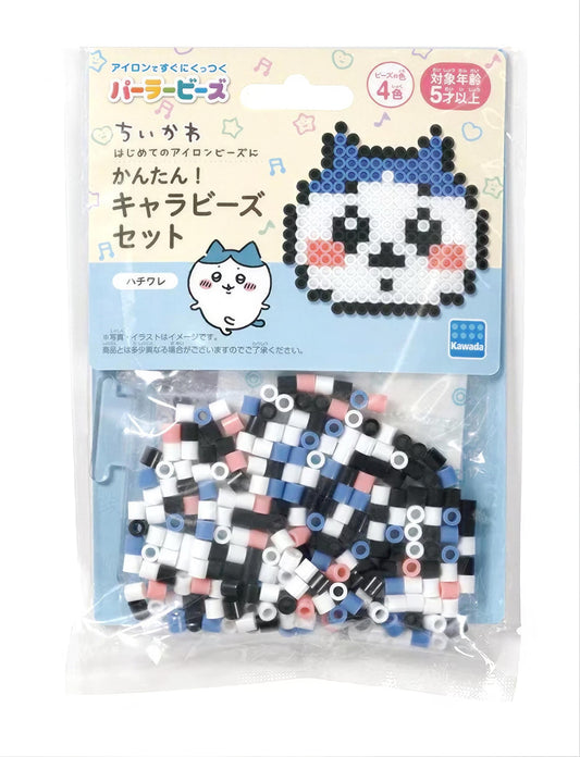 A package of colorful beads in the shape of a cartoon character, likely intended for use in bead art or crafts.