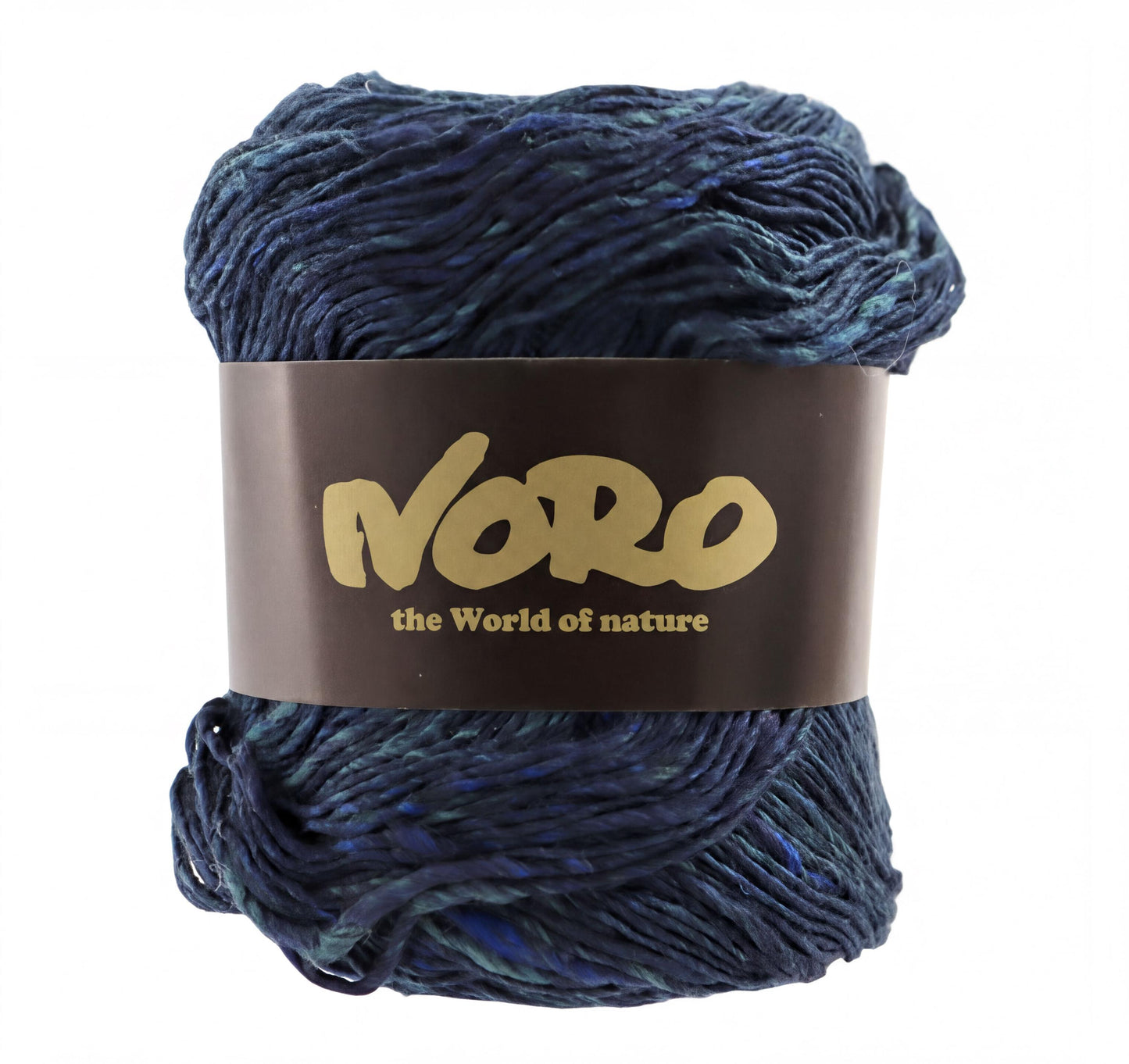 A ball of blue yarn with the text "NERO the World of nature" printed on it.
