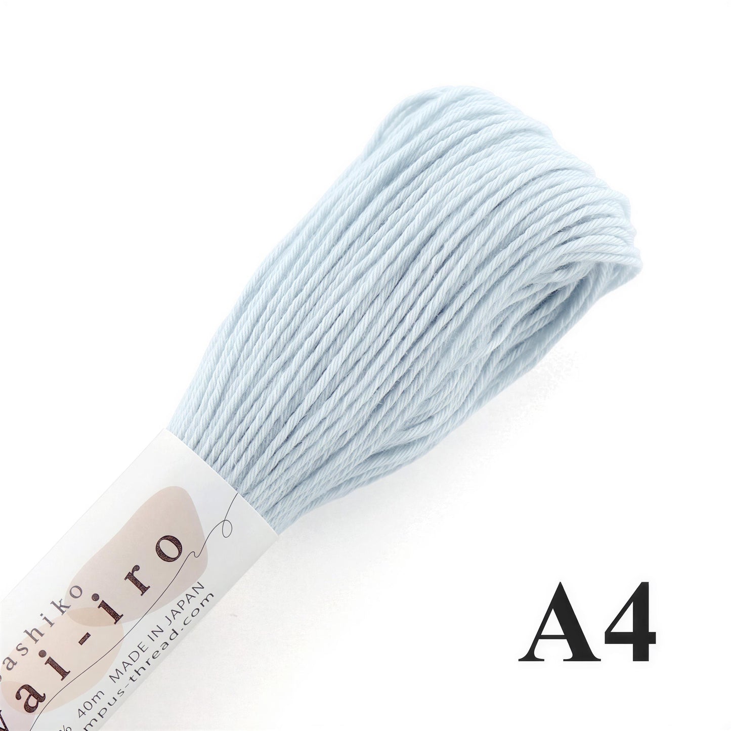 A spool of light blue thread is shown against a white background, with the text "A4" visible in the bottom right corner.