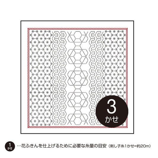 The image is a square with a repeating pattern of hexagons and dots, and there is a number 3 in the bottom right corner.
