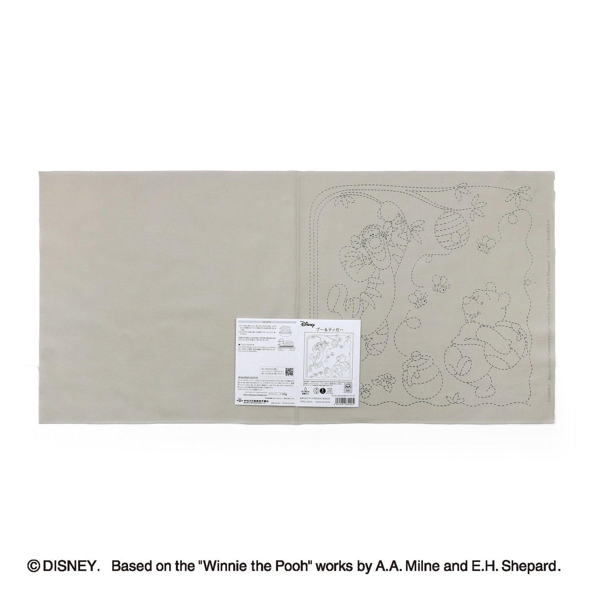 The image is a page from a book or magazine featuring a page with a drawing of Winnie the Pooh and a label with text.