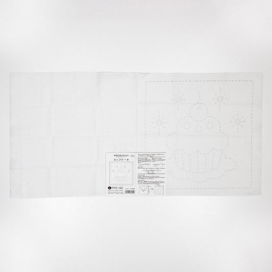 The image is a printed sheet of paper with a drawing of a cupcake on it, along with some text and instructions.