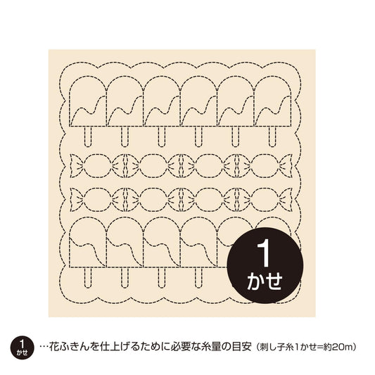 A square-shaped image with a repeating pattern of ice cream cones and other circular shapes.