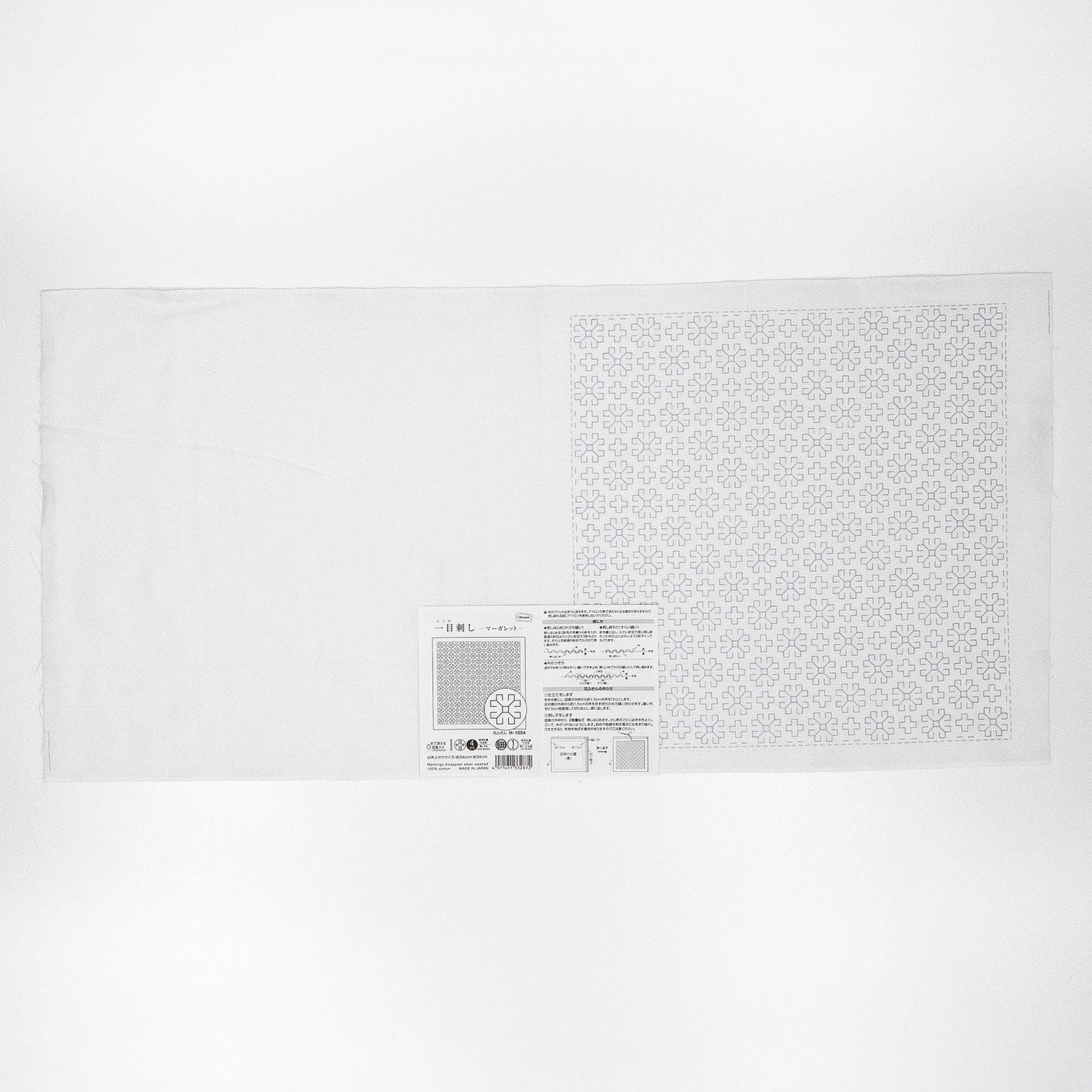 The image is a plain white sheet of paper with a patterned design on the right side.
