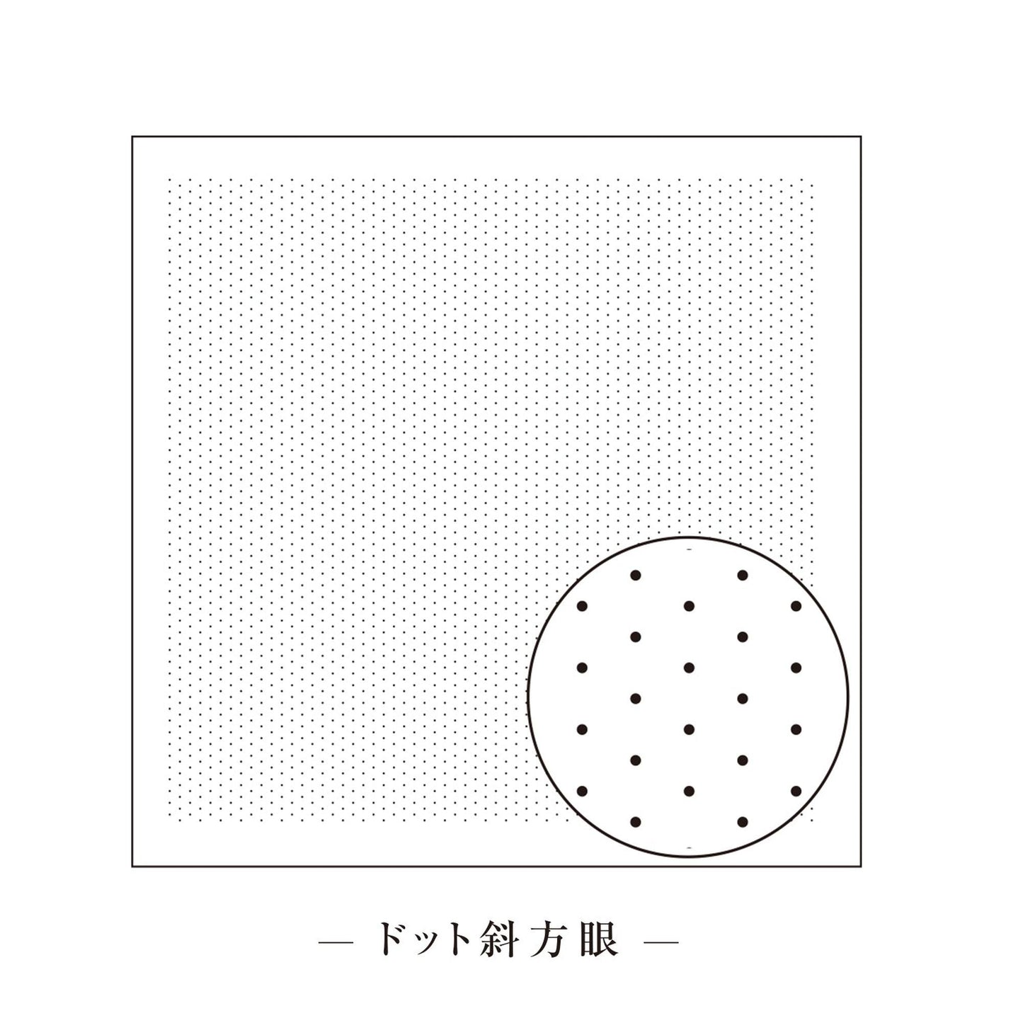 A simple black and white image with a large square and a smaller circular shape with dots inside it.
