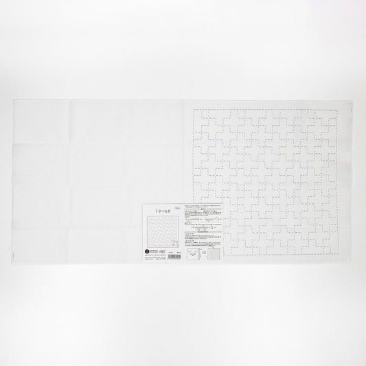 The image is a plain white background with a printed pattern or design on the right side.