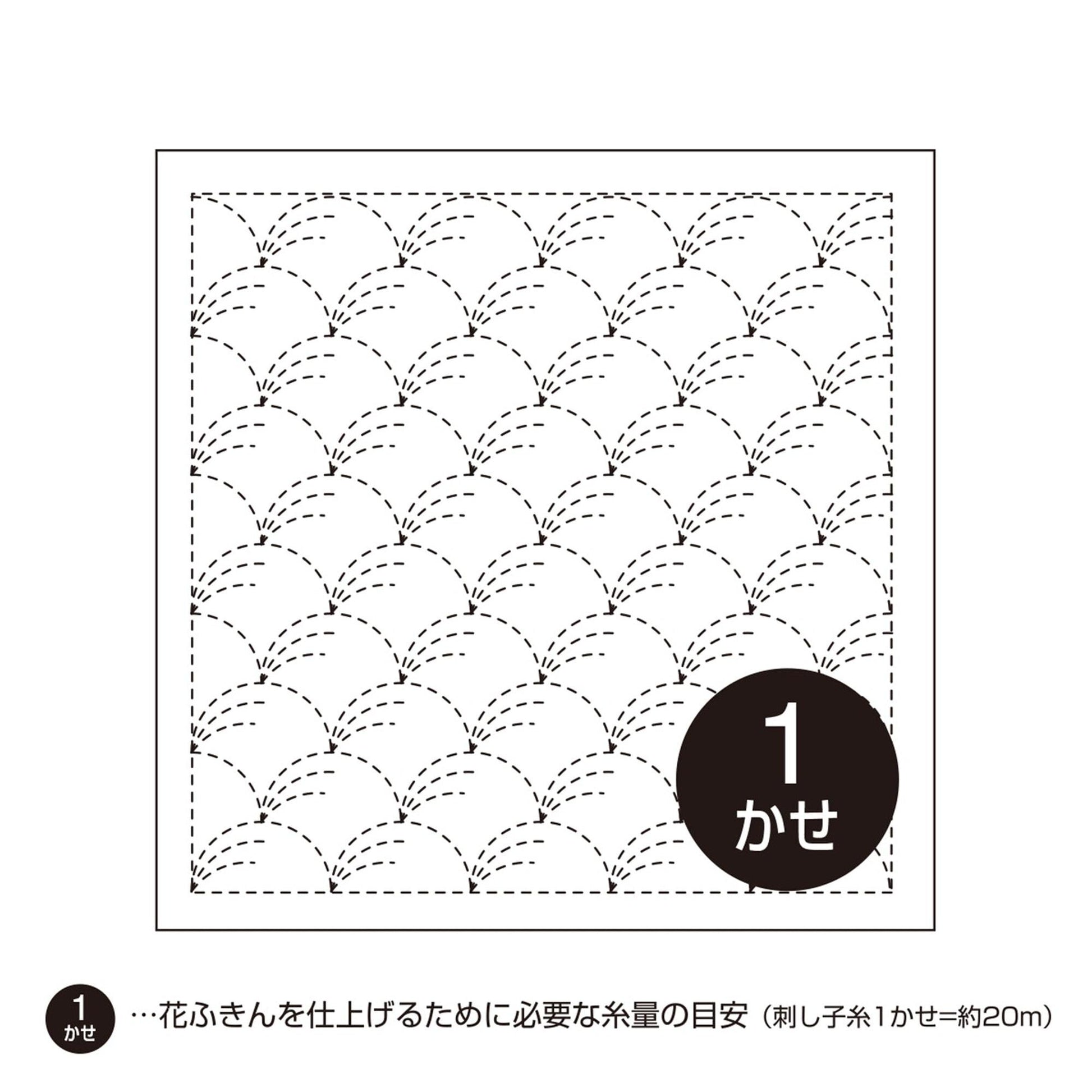 A square with a repeating pattern of dots and lines, and a number 1 in the center.