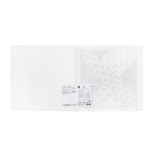 The image is a white square with a black and white pattern on it.