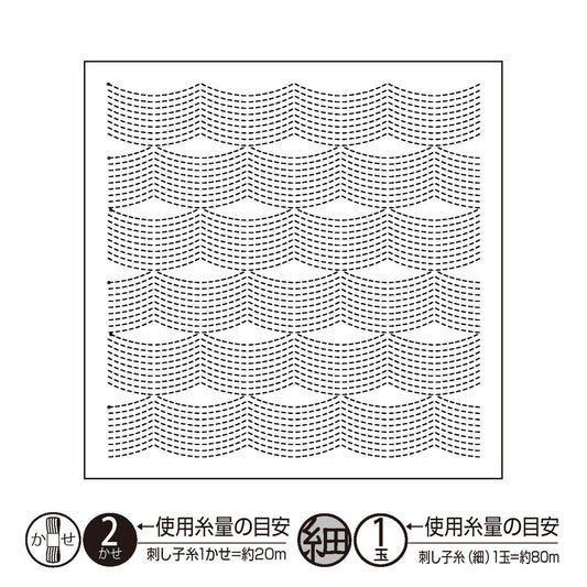 The image is a square with a repeating pattern of wavy lines, resembling a wave or a sea.