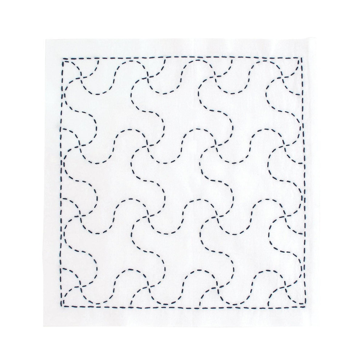 The image is a square with a repeating pattern of black and white lines, creating a visually striking and intricate design.