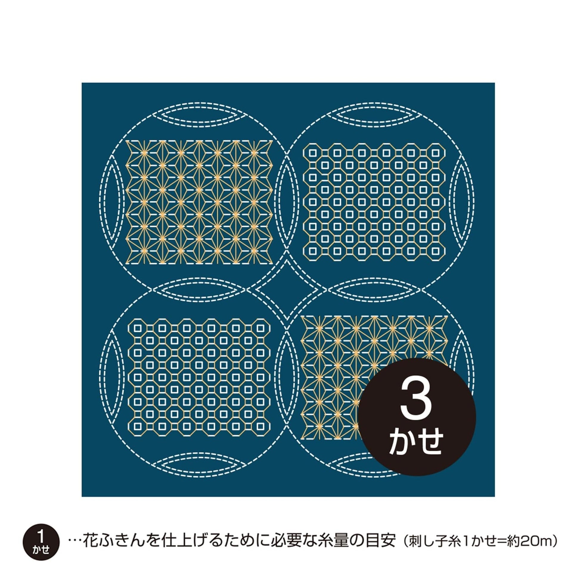 The image is a square with a blue background and a repeating pattern of circles and lines in shades of blue and white. There is a number "3" in the center of the image.