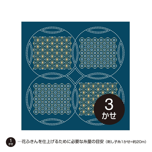 The image is a square with a blue background and a repeating pattern of circles and lines in shades of blue and white. There is a number "3" in the center of the image.
