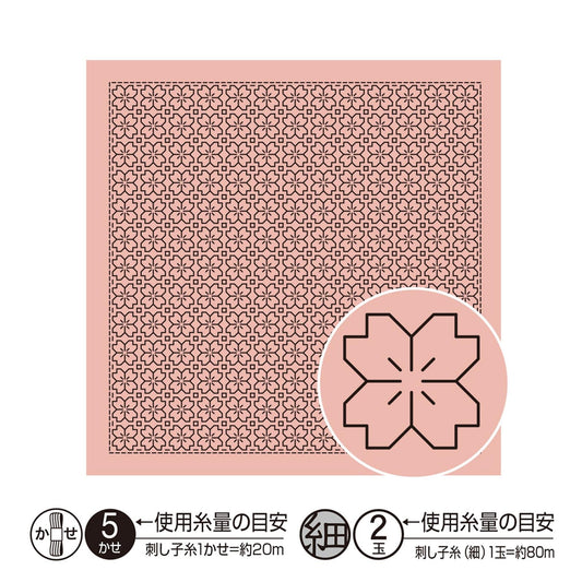 The image is a square with a repeating pattern of pink and black flowers. There is a smaller circular image of a flower in the bottom right corner of the square.