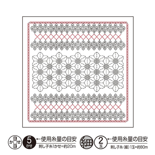 The image is a detailed pattern or design, featuring a repeating floral motif with a red border. The pattern appears to be a cross-stitch or embroidery design, with intricate details and a symmetrical arrangement of the floral elements.