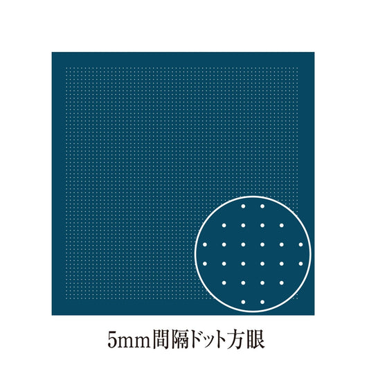 The image is a square with a blue background and a white circle with dots on it, along with some text below the image.