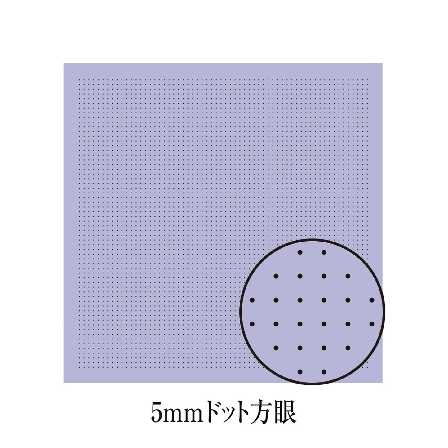 The image is a square with a grid of small dots, and there is a circle with a grid of small dots next to it.