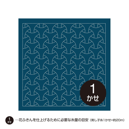 A square with a repeating pattern of blue triangles, with a number 1 in the center.